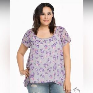 2X - torrid Floral Chiffon Top